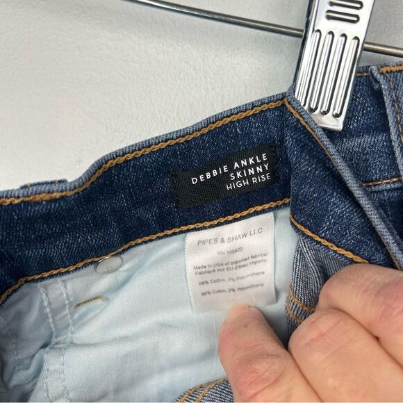 VERONICA BEARD Debbie High-Rise Skinny Jeans Button Fly Lava Stone Dark Wash 24 - Picture 11 of 16